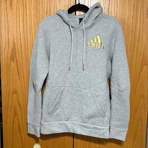 Adidas men's M hoodie gold foil emblem logo metallic pullover sweatshirt